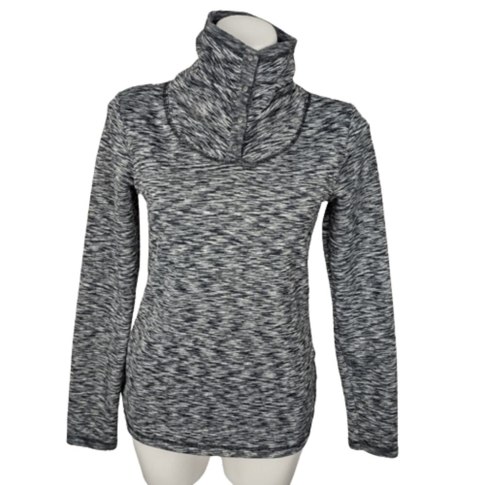 Athleta Gray Coastal Spacedye Fleece Pullover Size Small